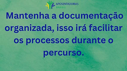 Mantenha a documentação organizada
